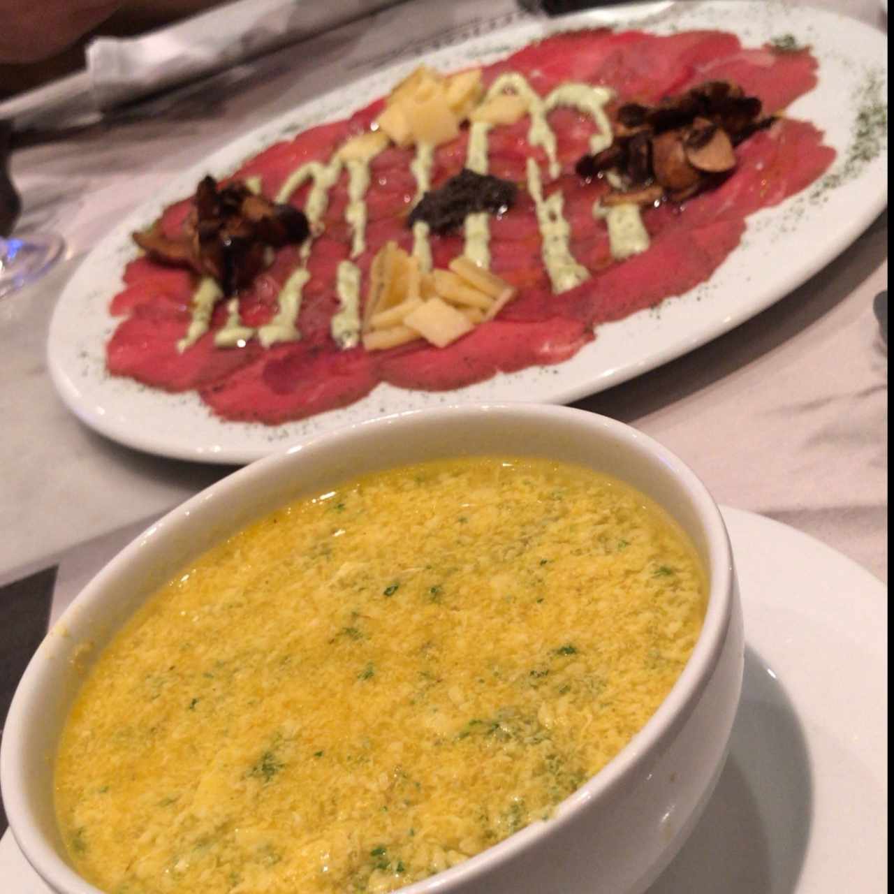 Carpaccio di Manzo y  Straciatella 
