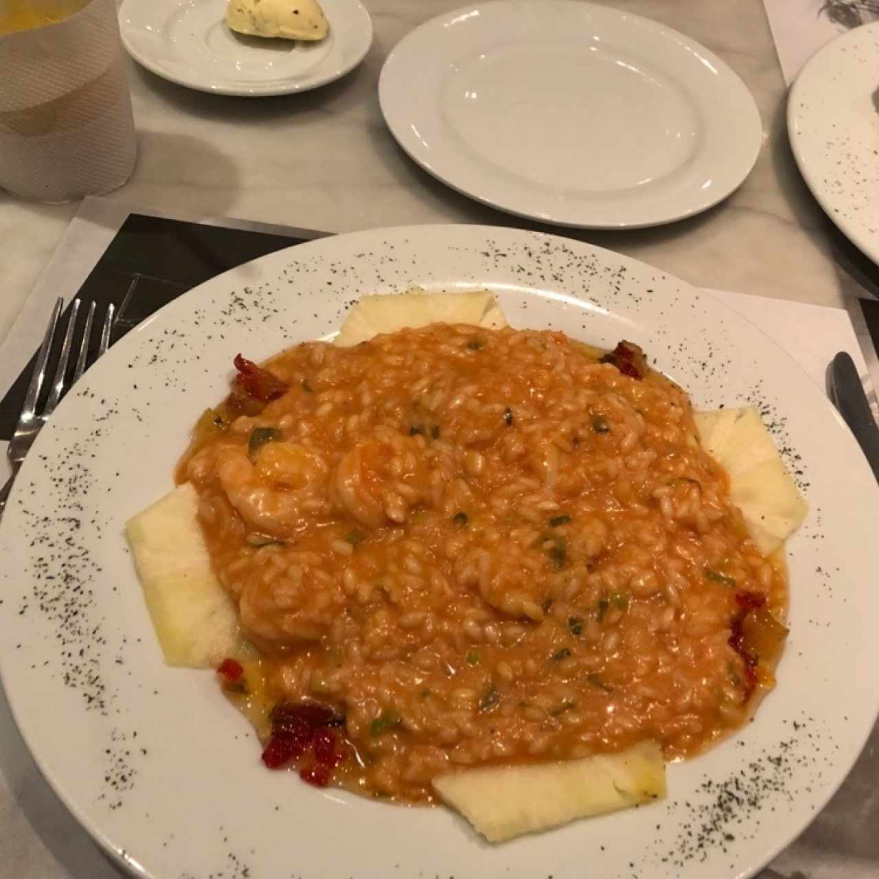 Risotto de Camarones al Curry con Piña