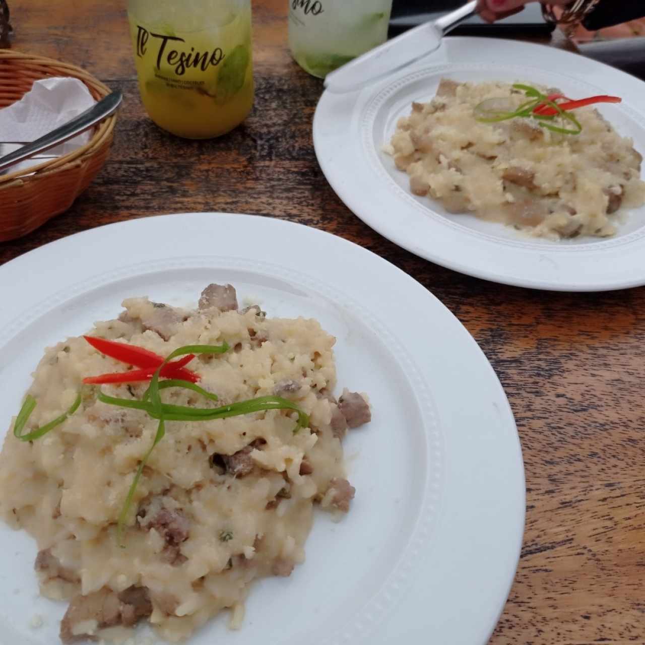 risotto de lomito y risotto funghi 