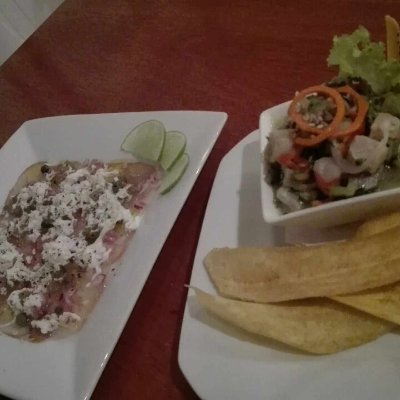 Ceviche y carpaccio de Lau La u