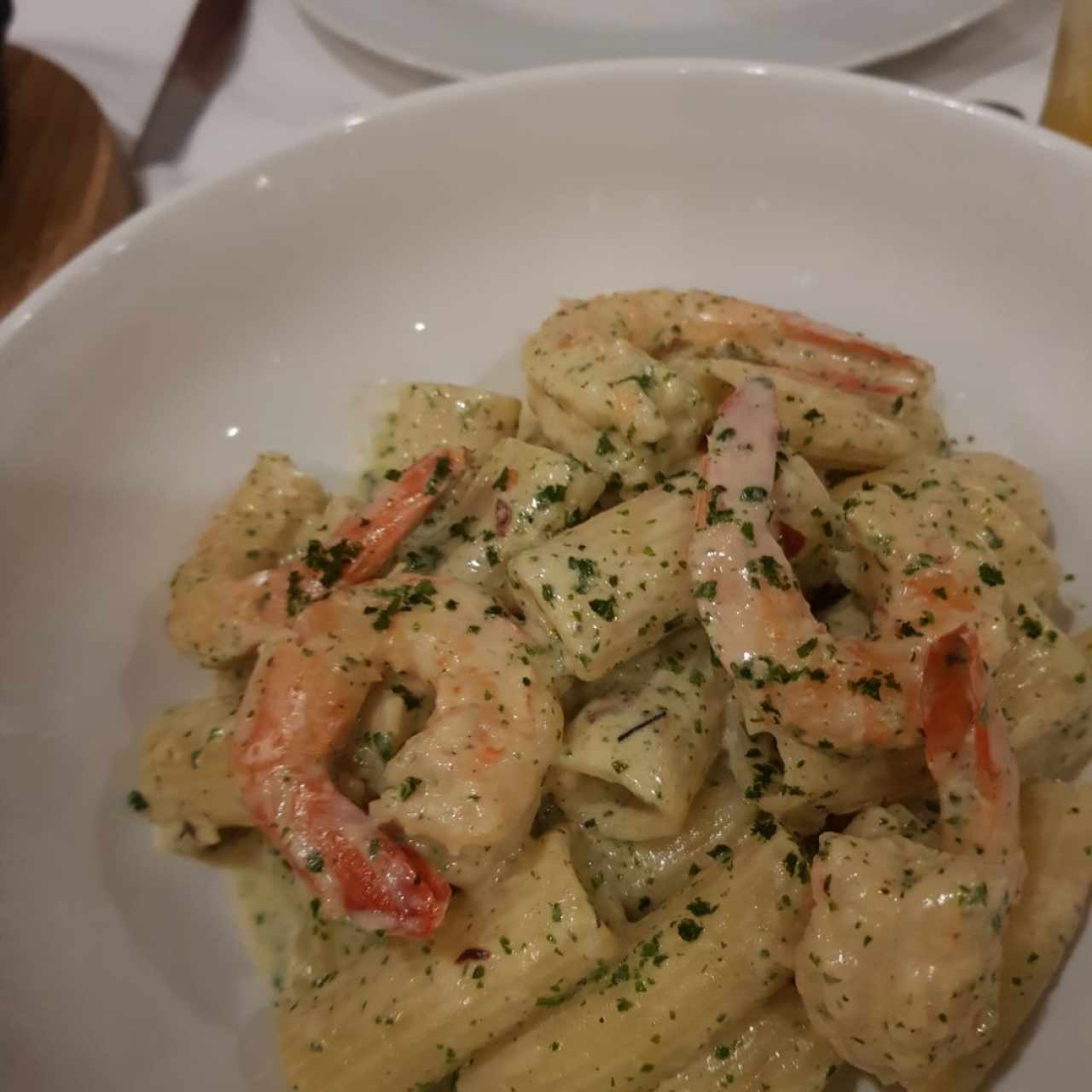Pasta Corta con Langostino a la crema