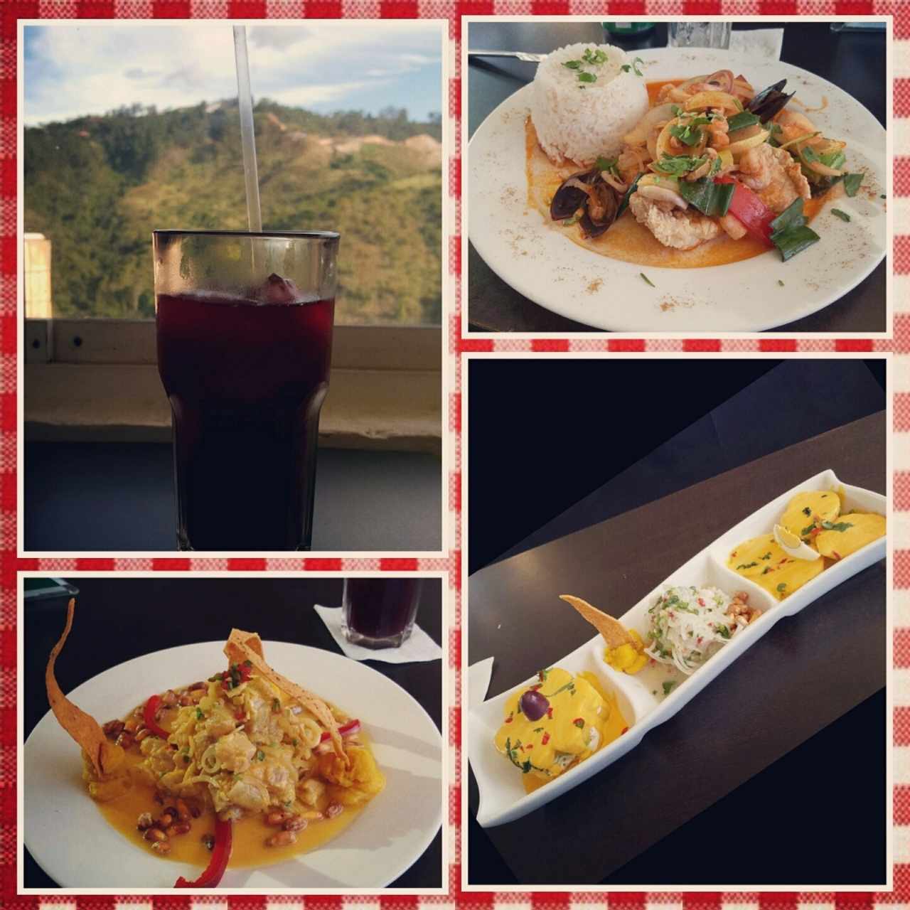 Chicha morada, White Fish, Ceviche y degustación de entradas
