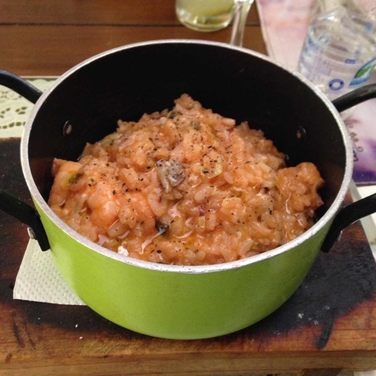 Risotto de camarones