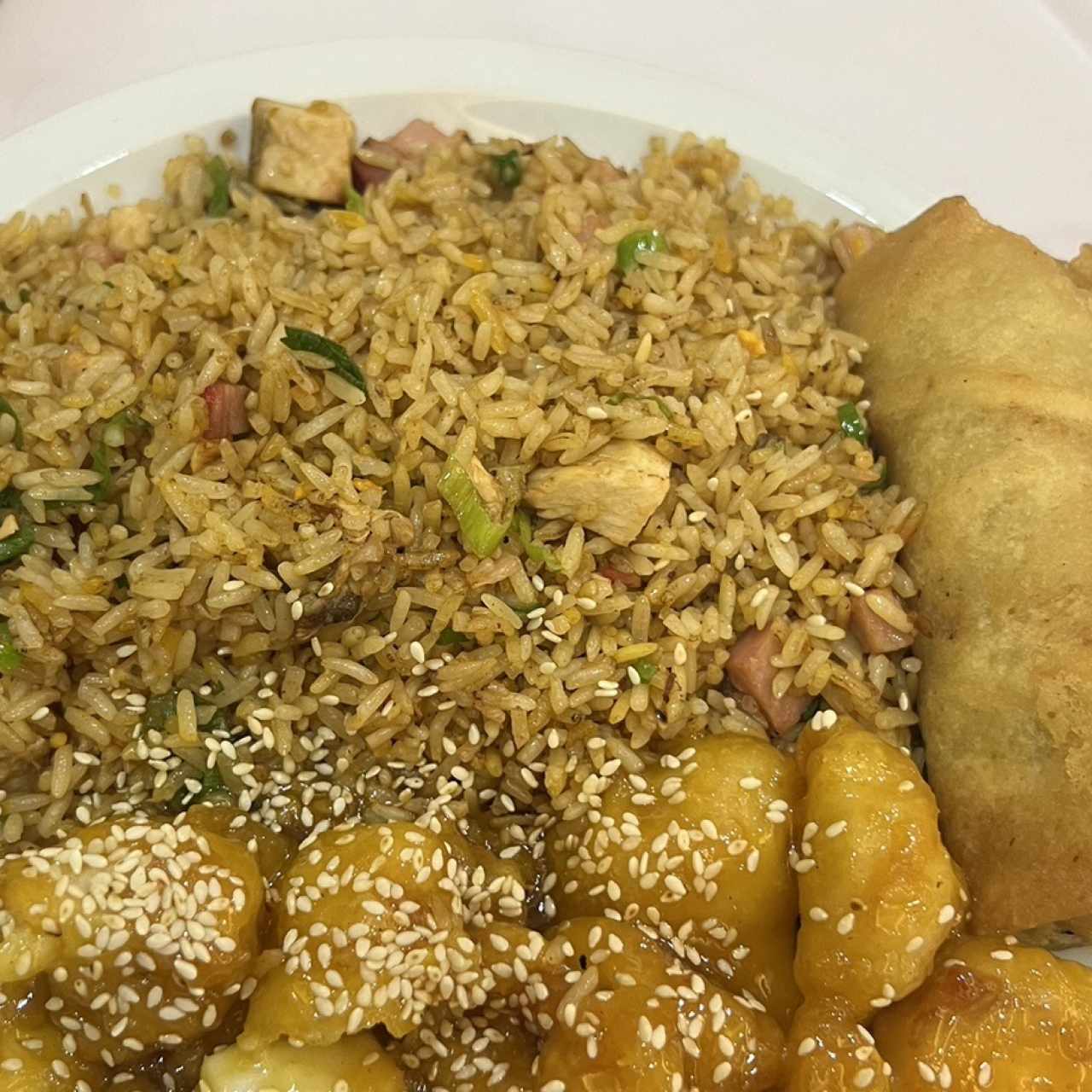 Arroz Frito con Pollo y Miel