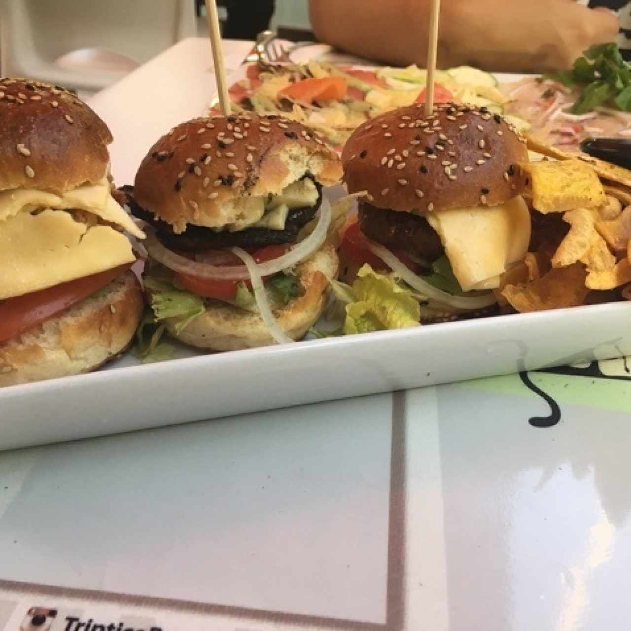 triptico de hamburguesa