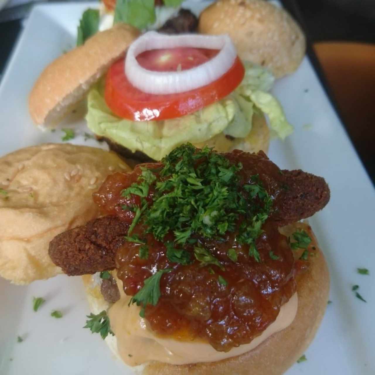 trio de hamburguesas