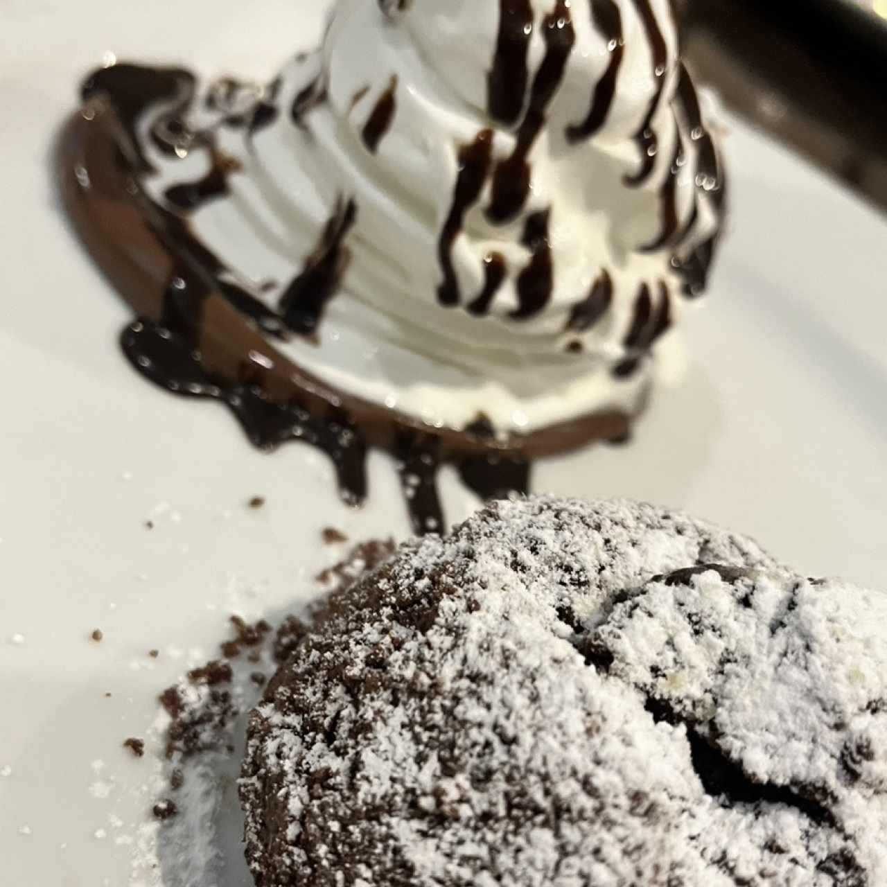Sufle de chocolate y helado si palabras 