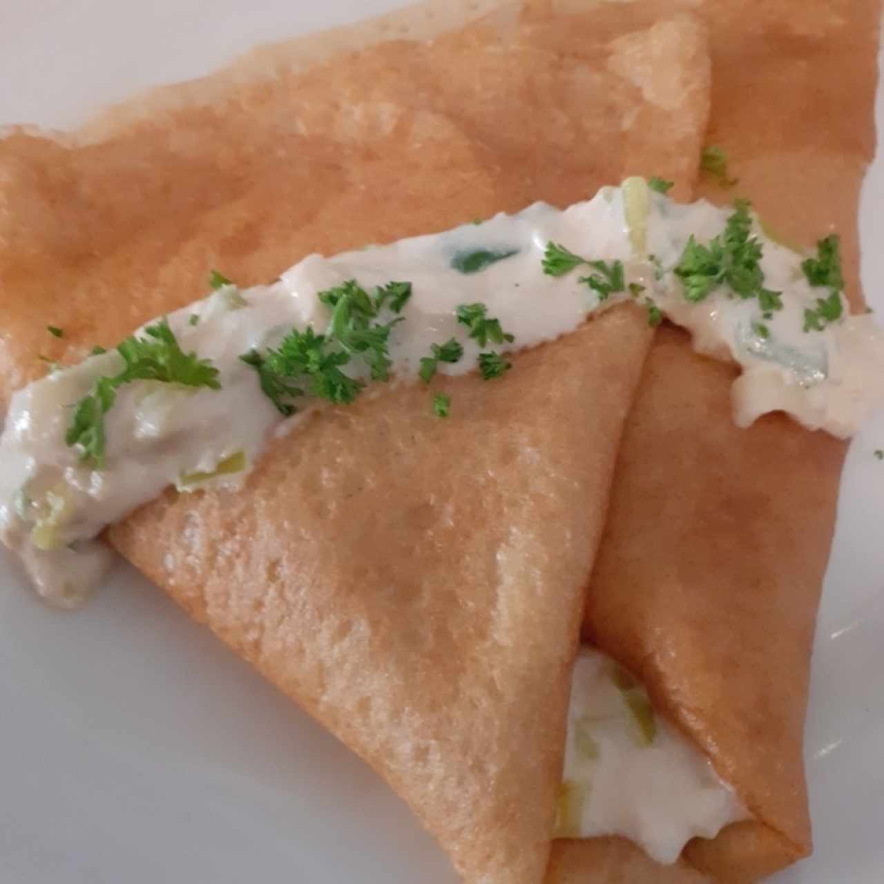 Crepes de Ajoporro con queso Gouda