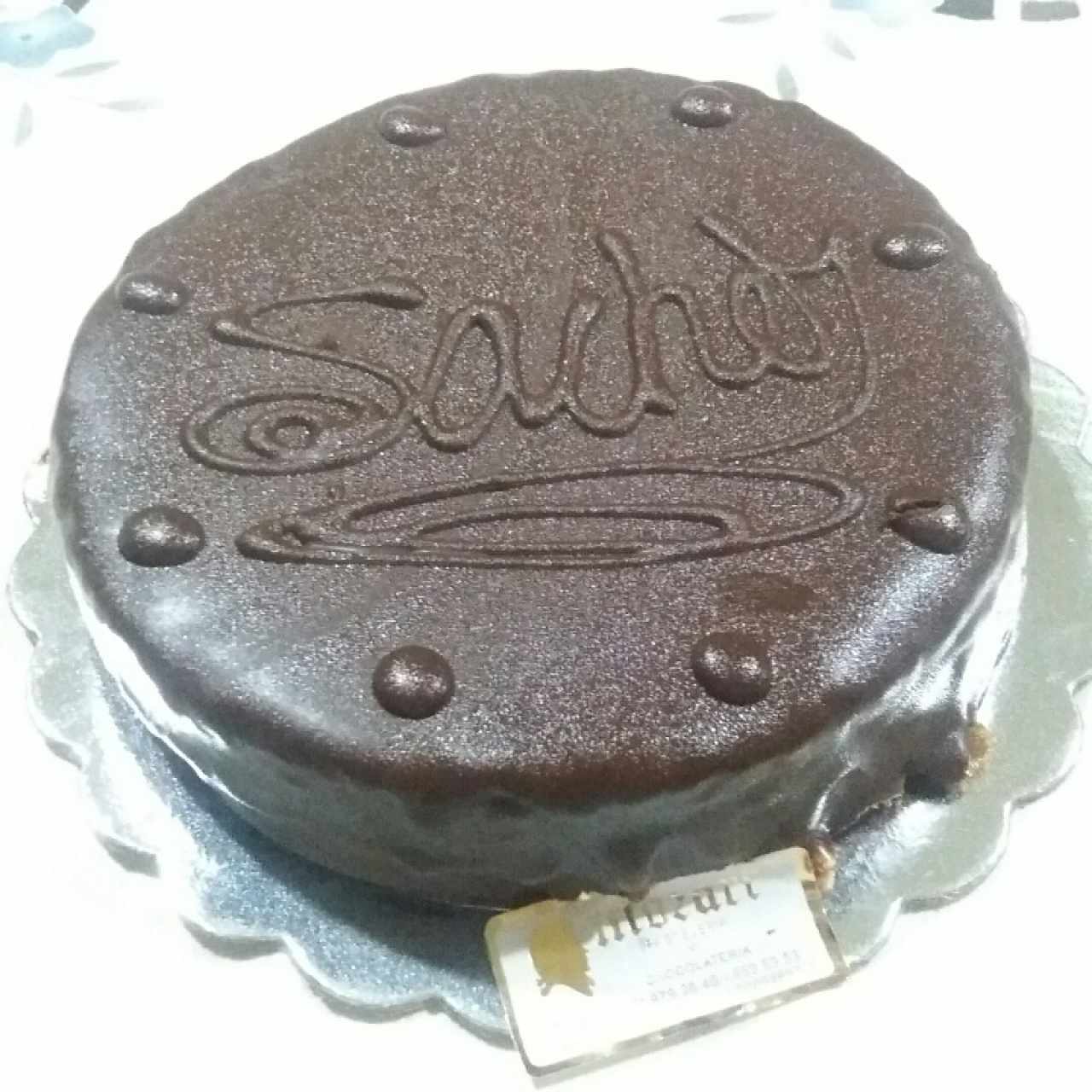 mini torta de chocolate, con chocolate y más chocolate