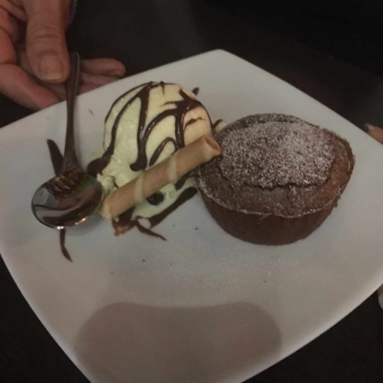 fondant de chocolate recien hecho