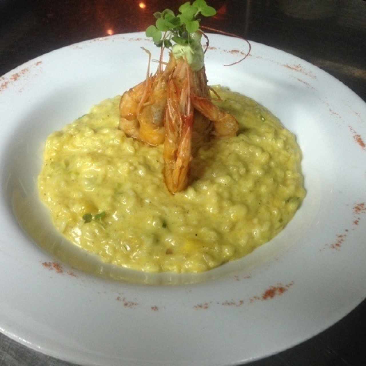 Risotto de langostinos y curry!