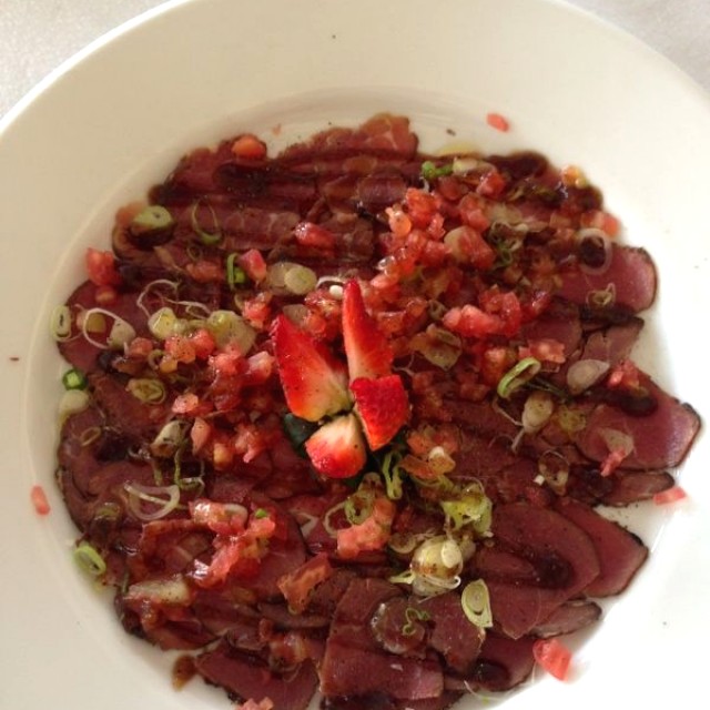 Carpaccio di avestruz affumicato 