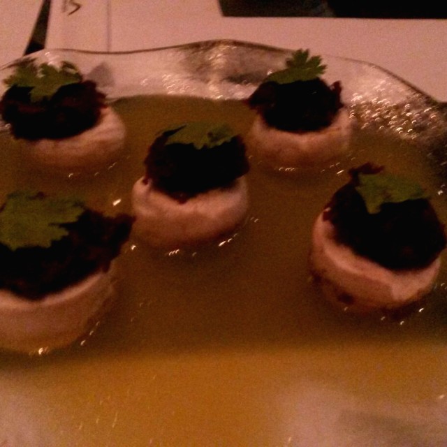Champiñones con berenjenas caramelizadas 