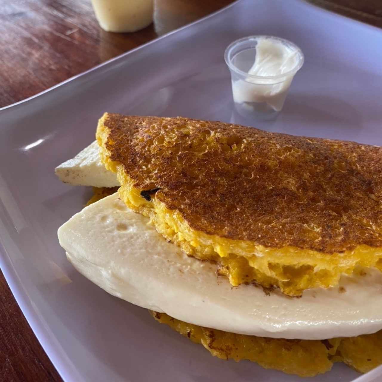 Cachapa pequeña con queso