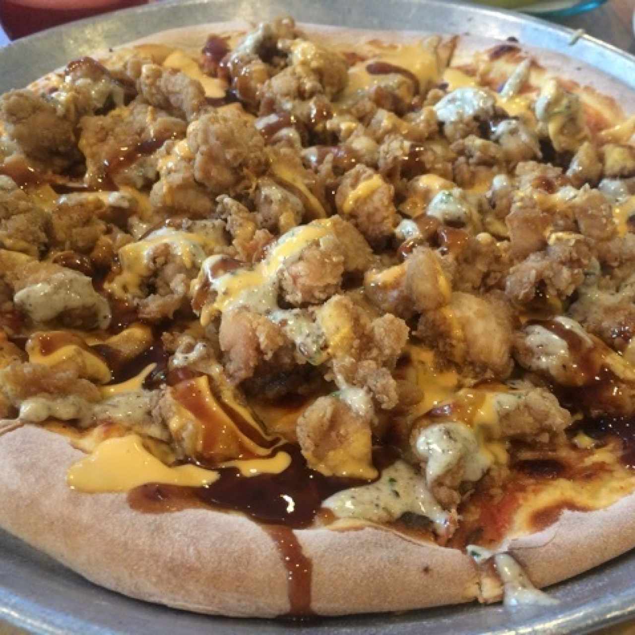 pizza americana!! con pollo crispy!!
