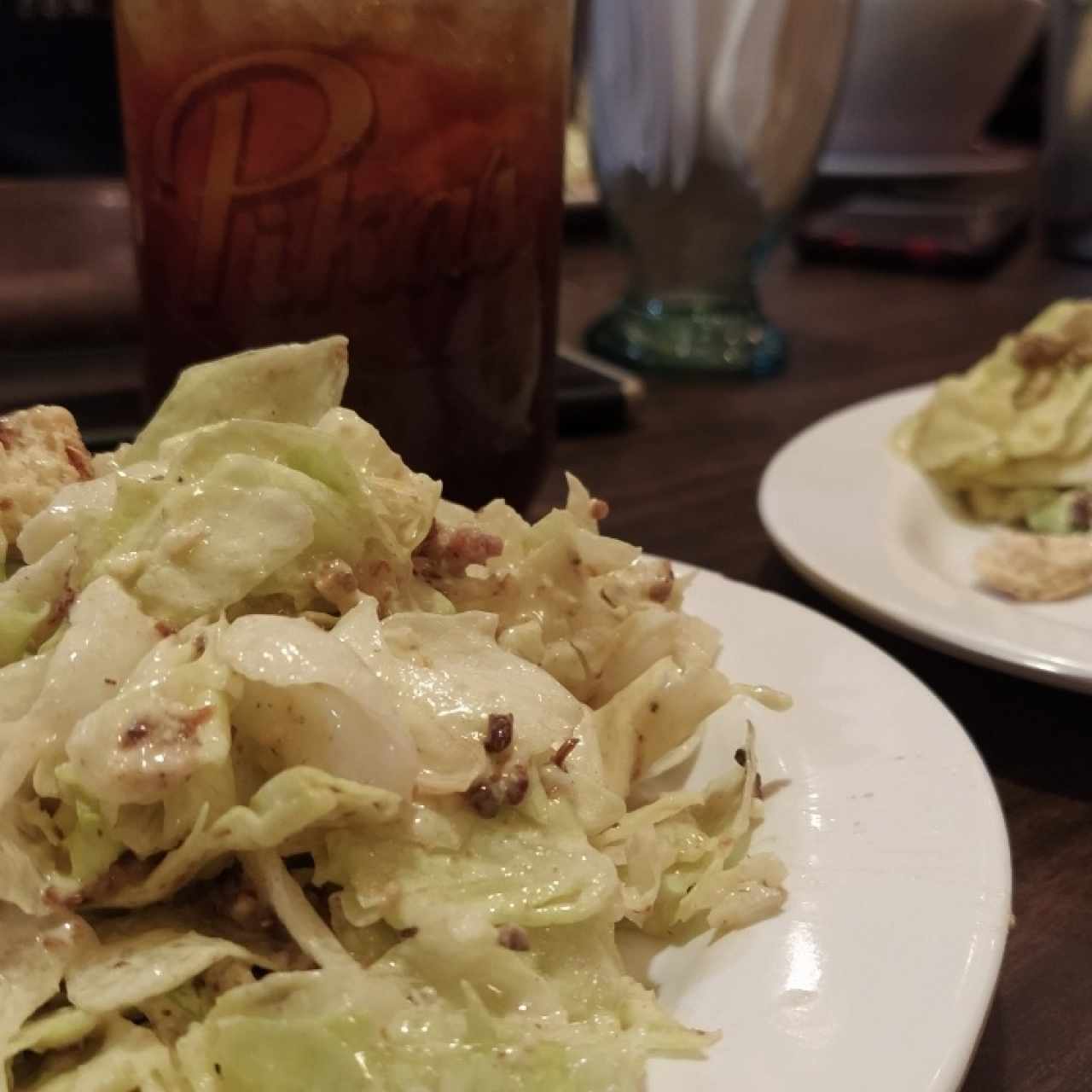 Pikas te de durazno (también tienen limón) y ensalada 