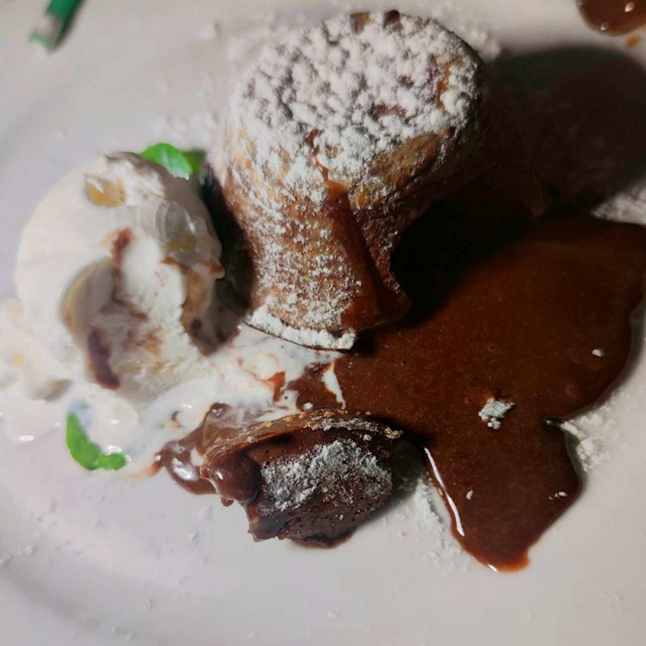 Fondant de chocolate con helado