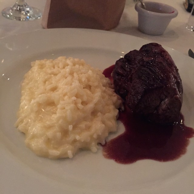 Centro de Lomito con Rissoto Parmesano