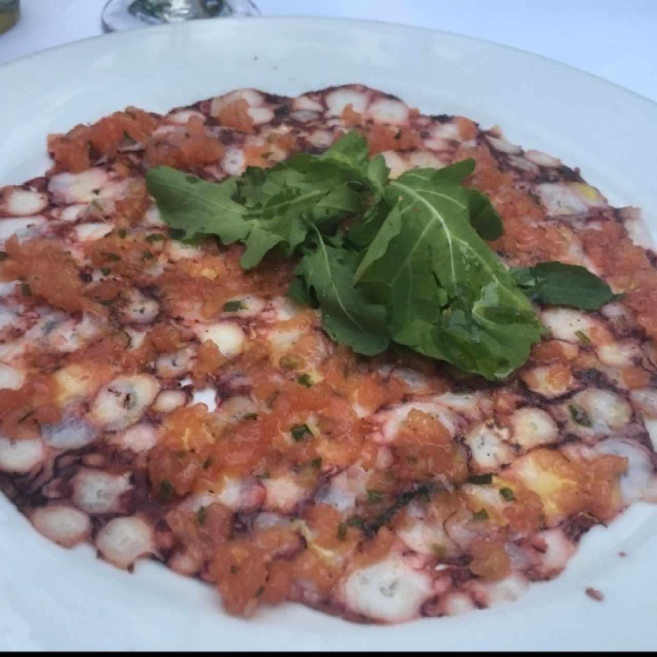 carpaccio de pulpo, muy rico