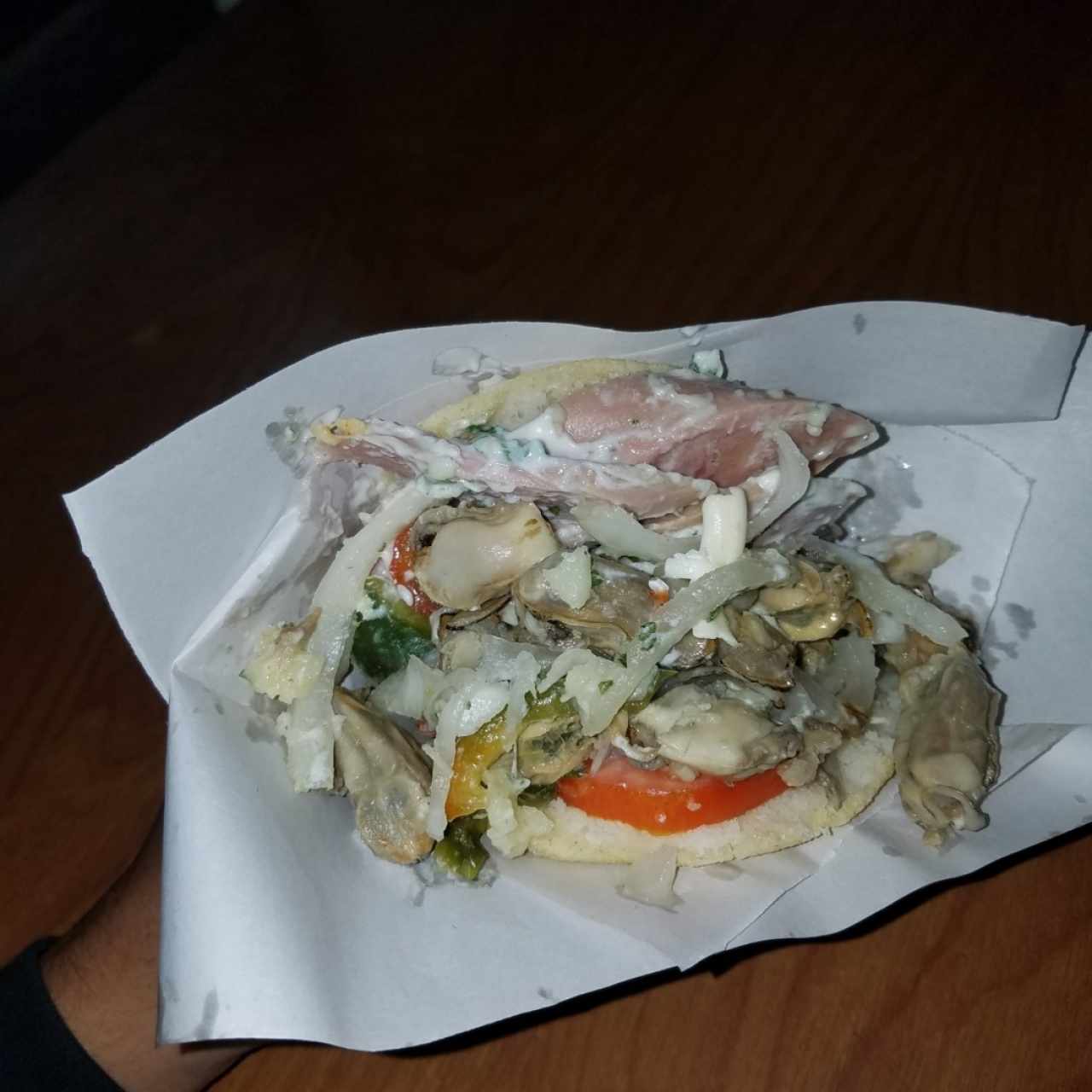 arepa de pepitona con salchicha 
