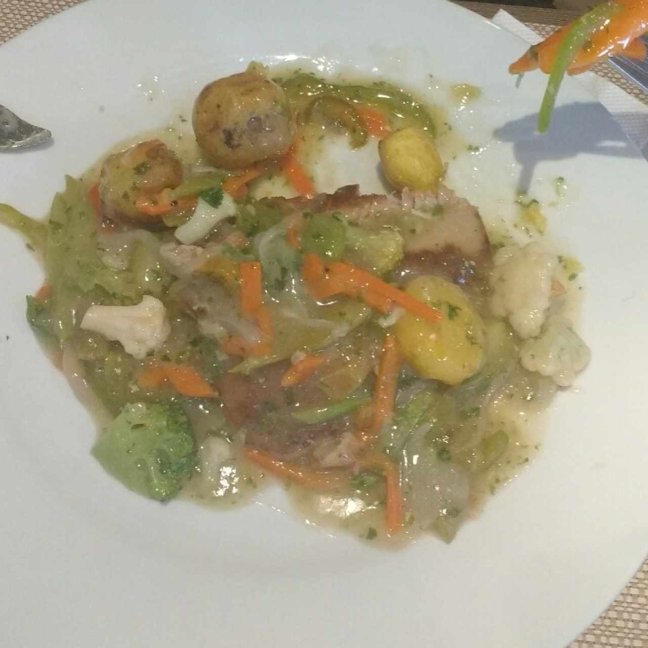 pescado y vegetales