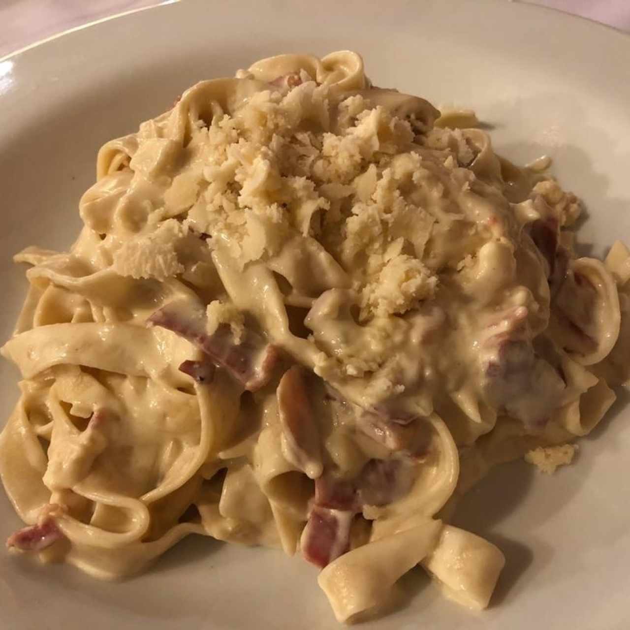 Pasta a la Routa con jamón serrano