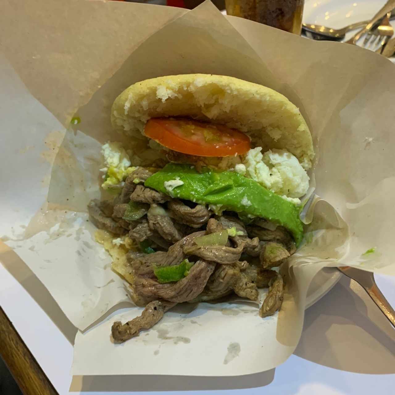 Arepa llanera, muy buena