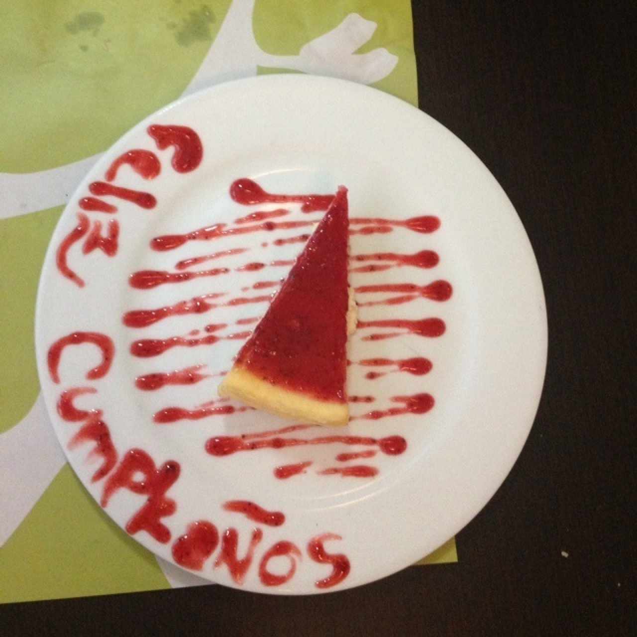 cheese cake de fresa cumpleañero