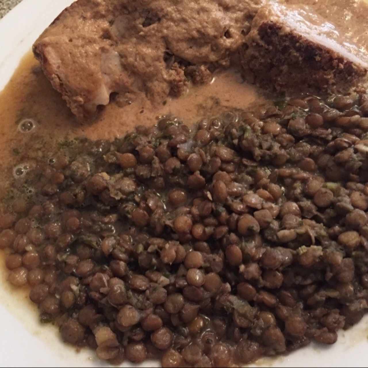 Lentejas y Ternera, excelente..!