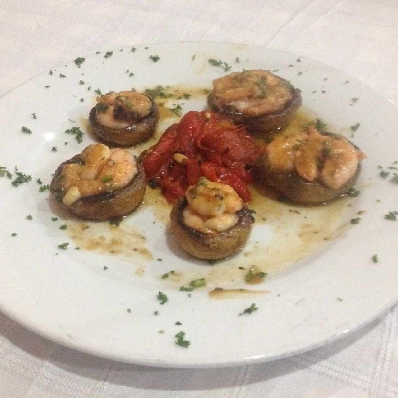 Champiñones rellenos de camarones..!!