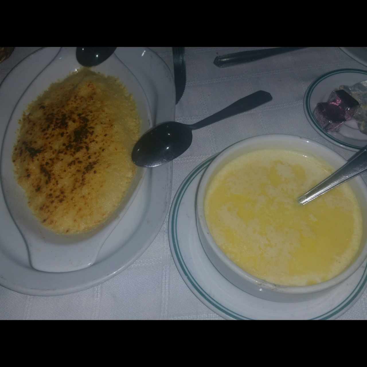 puré gratinado y salsa de champangne para acompañar el pescado a la sal 