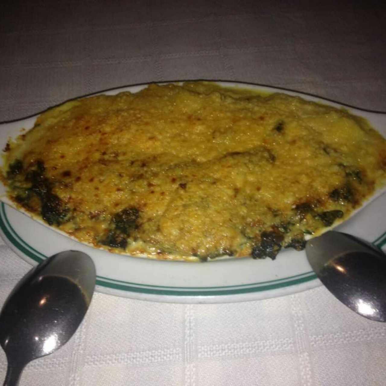 Puré de Papas y Espinacas Salteadas, Gratinado