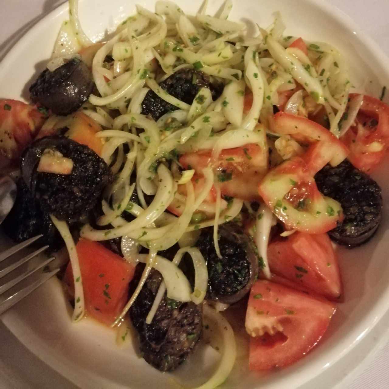 Ensalada de morcilla. 