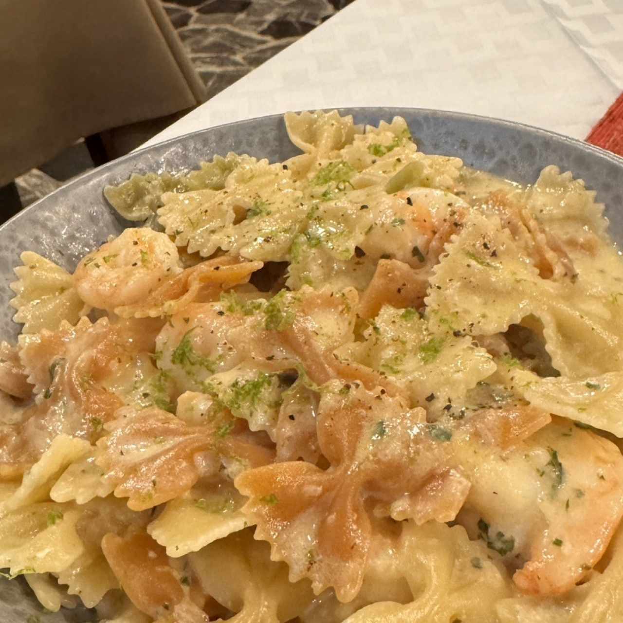 Pasta con camarones