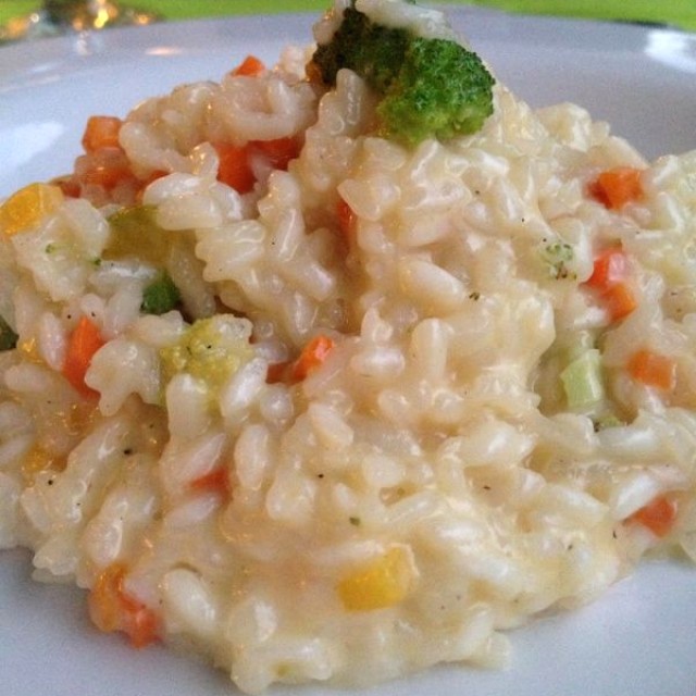 Rissoto de brocoli, auyama y salsa de ajoporro