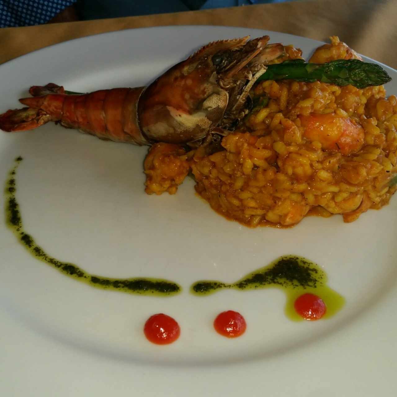 Risotto de camacuto y esparrago.