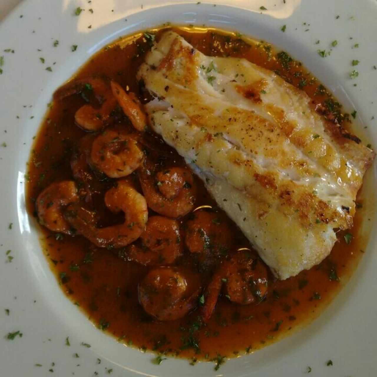 Pargo con camarones 