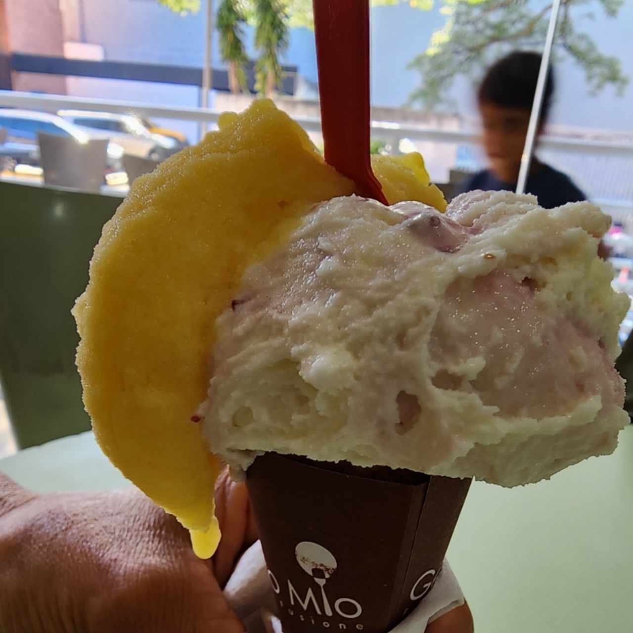 Barquilla pequeña de yogurt y parchita 