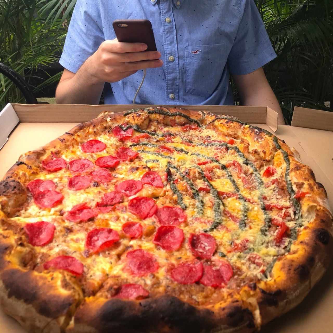 mitad peperoni y filetto