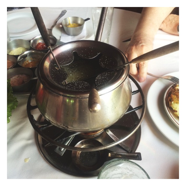 Proceso del fondue de lomito