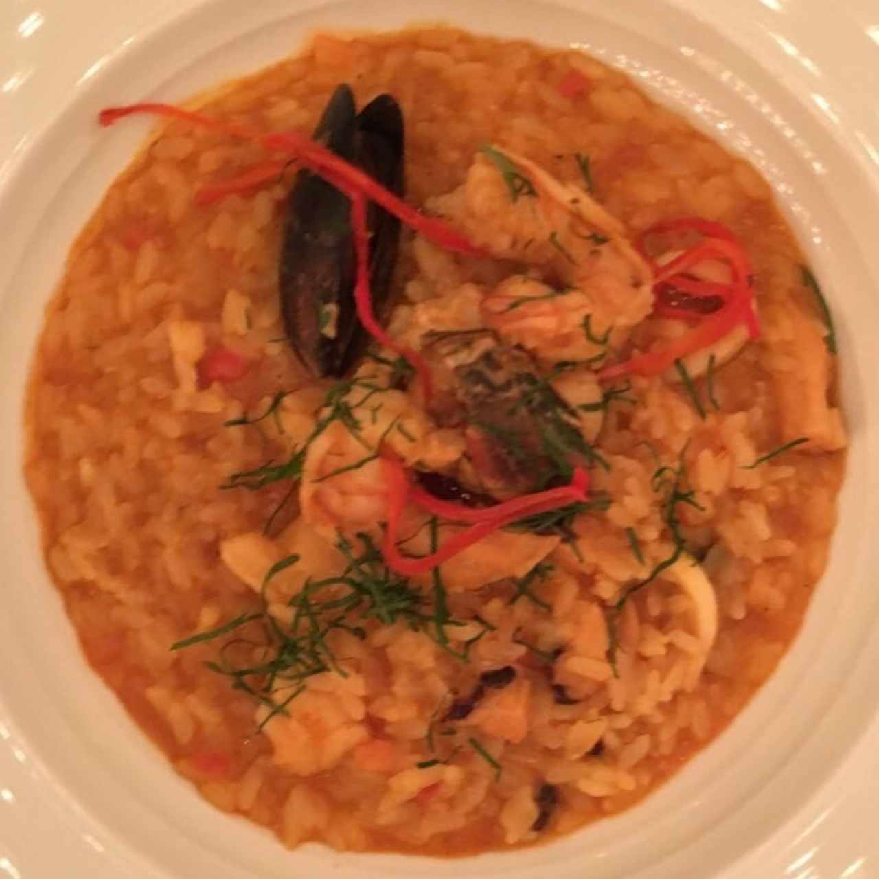 arroz cremoso de pescado y mariscos