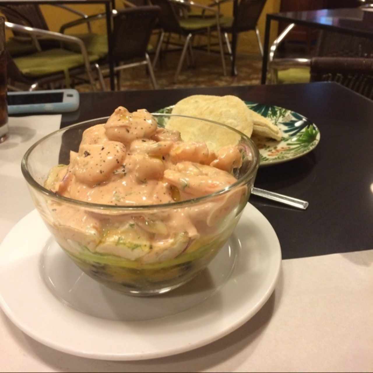 Copasisi (ceviche de corvina + cocktail de camaron + escabeche de caracol)