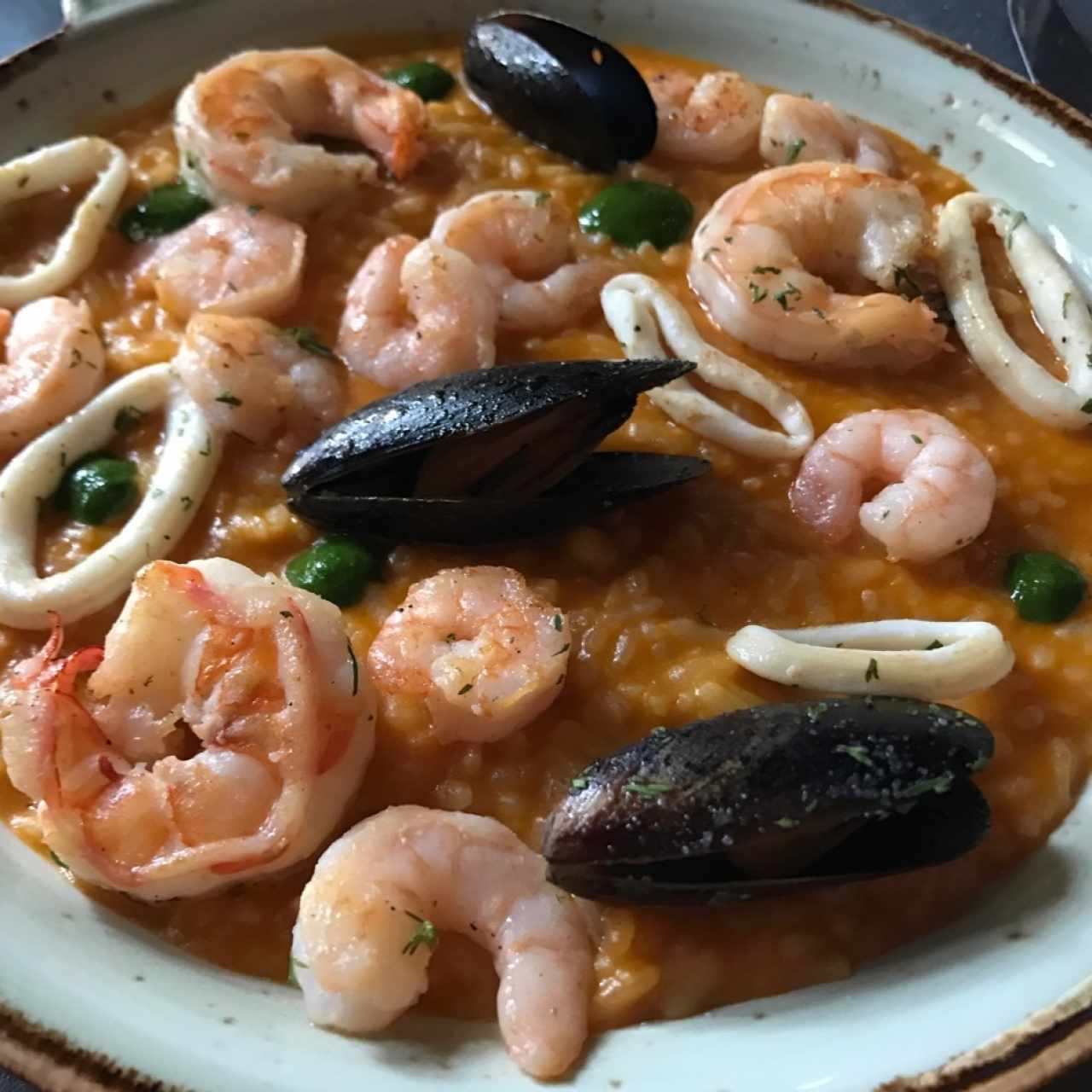 arroz cremoso con mariscos 