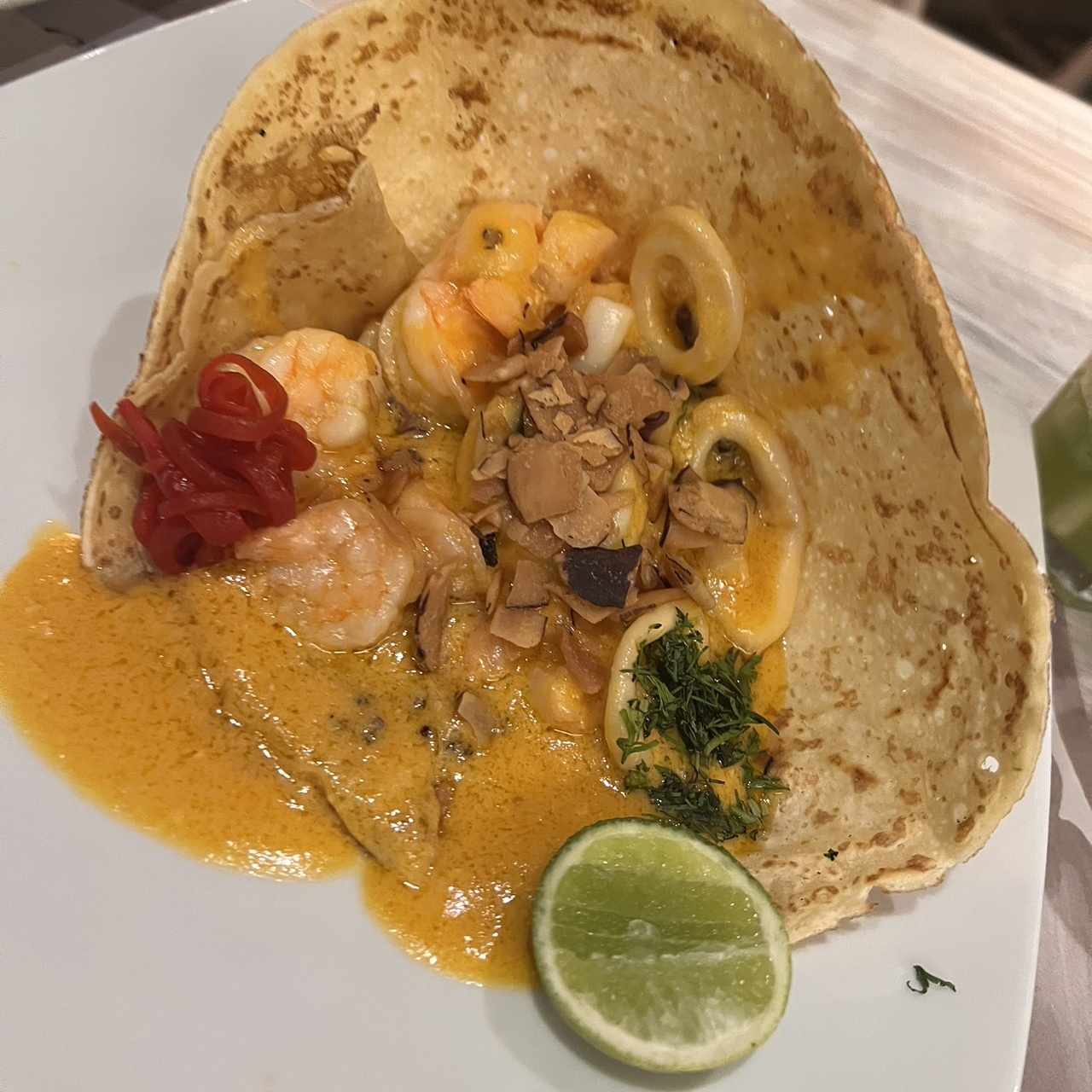 Crepe de mariscos