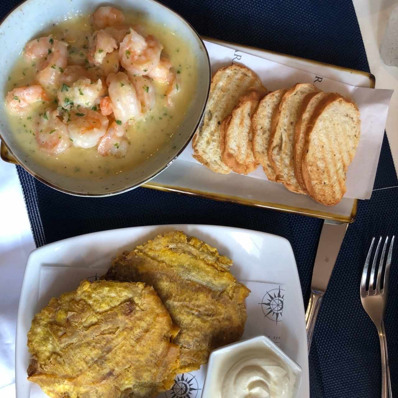 camarones a la crema de ajillo