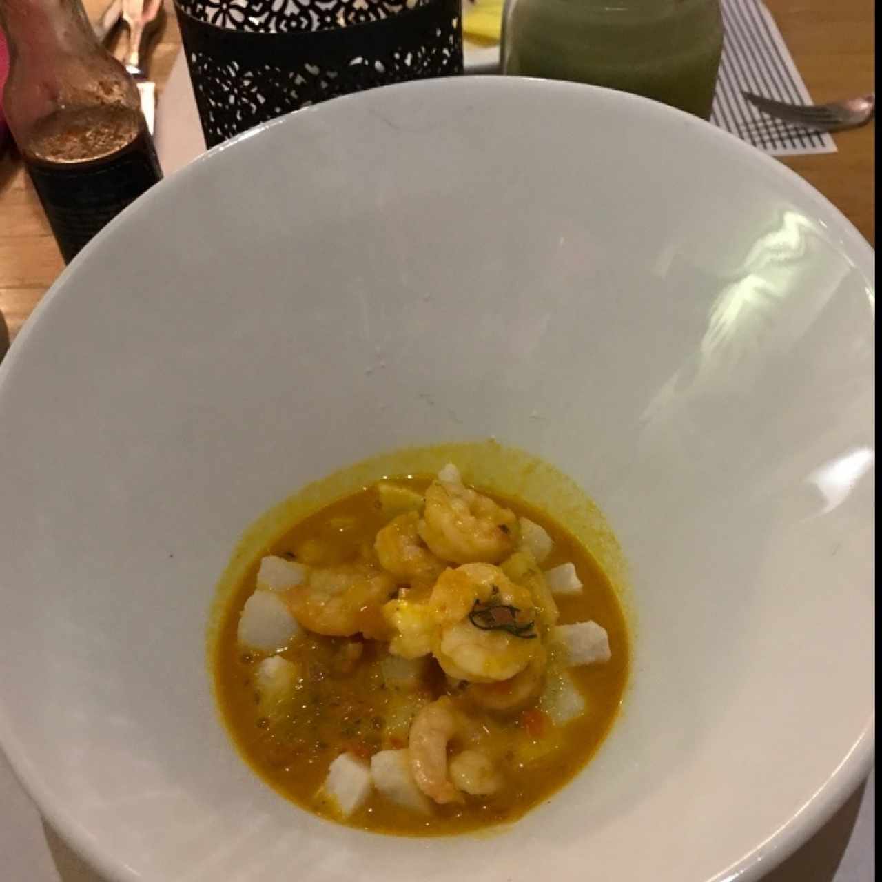 Encocado de camaron con tuberculos