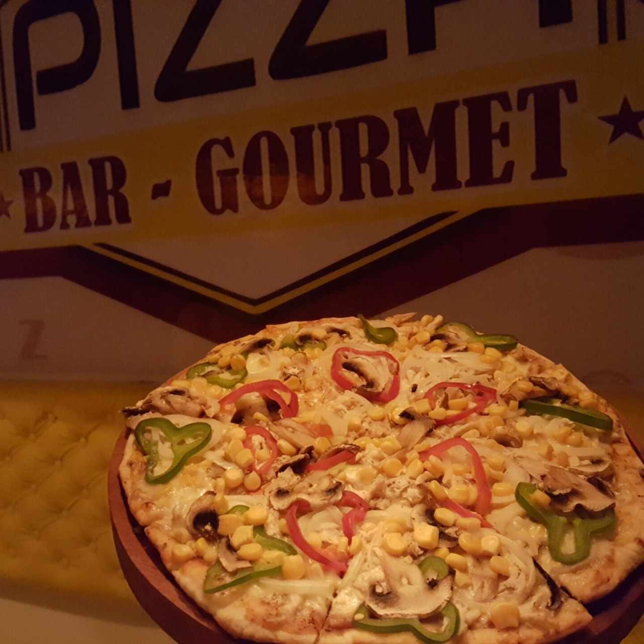 Pizza: Pollo-Vegetales