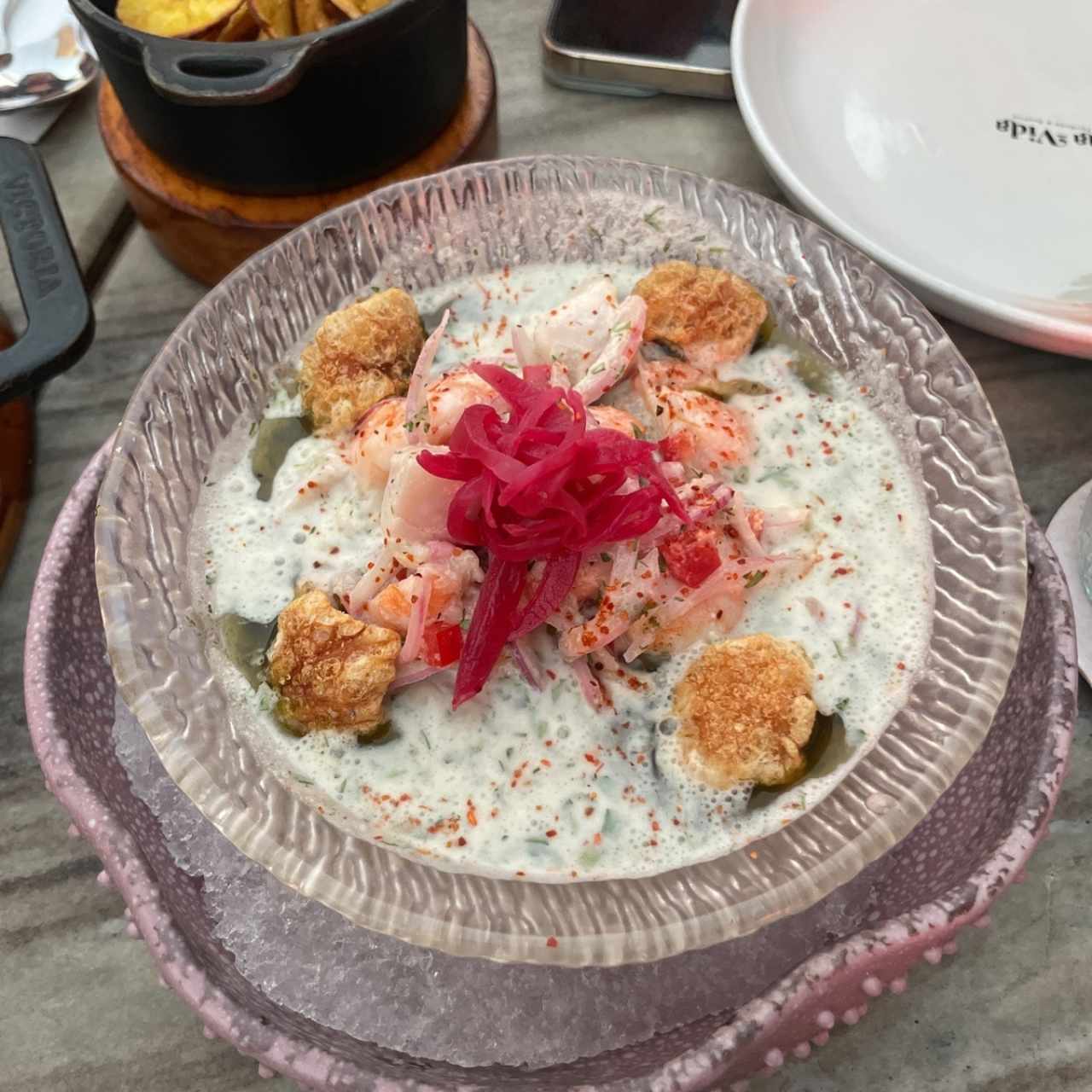 Ceviche coco chicharron