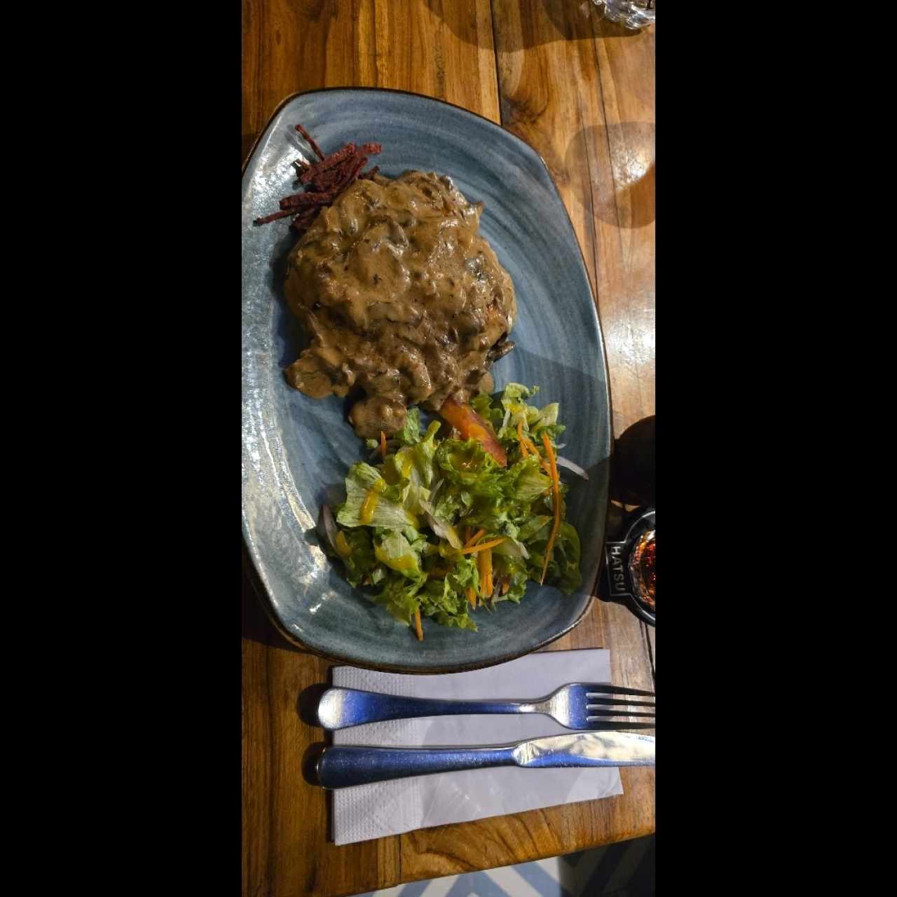 Lomo en salsa de champiñón