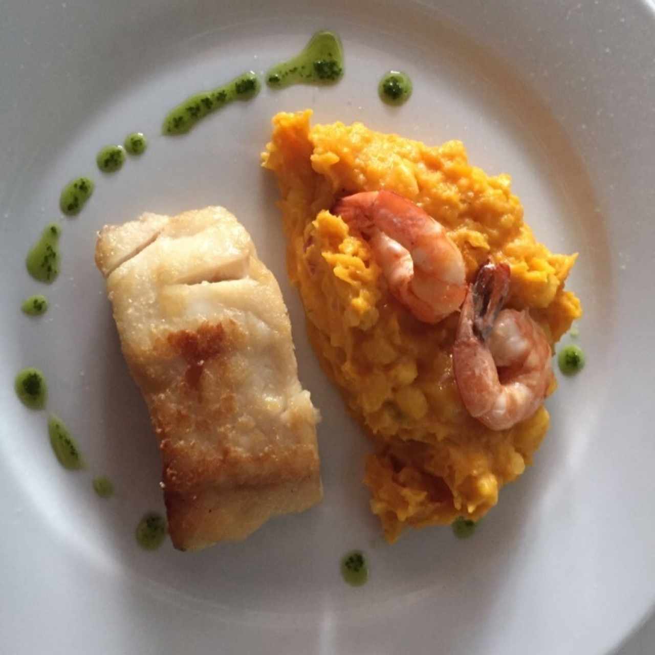 Pesca del dia con pure de ahuyama 